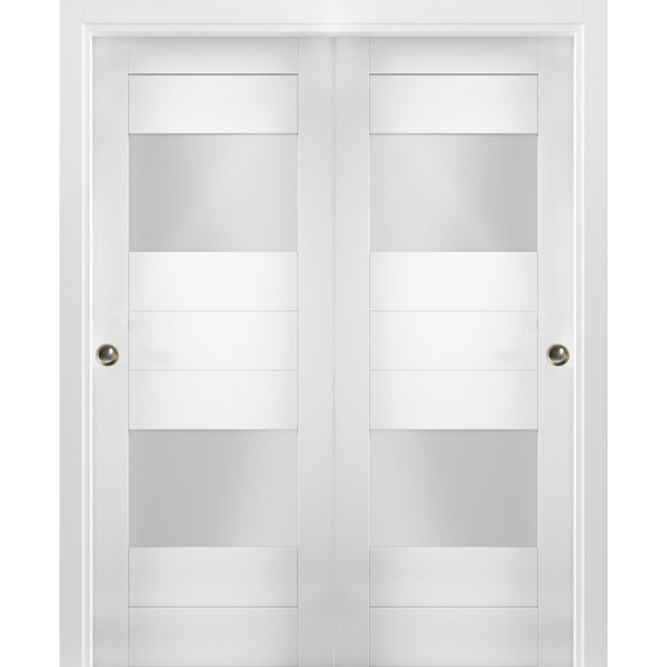 VDomDoors Sete Frosted Glass Sliding Closet White Doors Wayfair